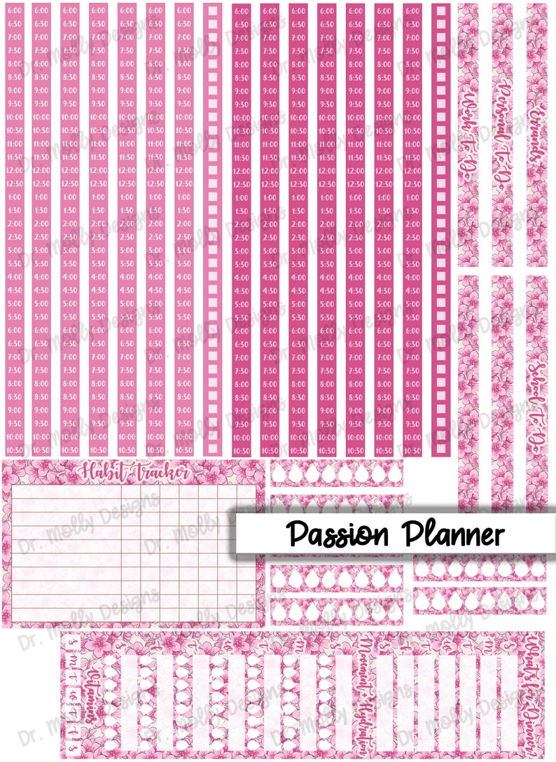 Cherry Blossom | Passion Planner Printable Weekly Planner Stickers ...