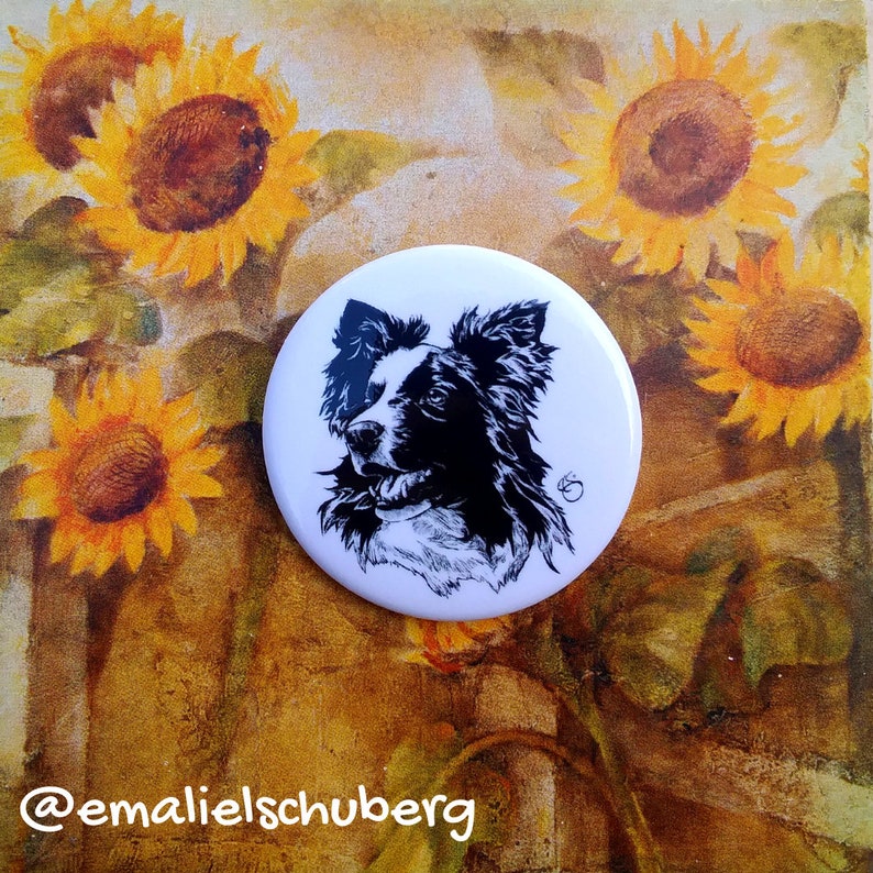 Border Collie Button 1.5 Round