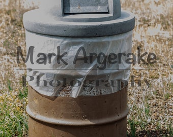 Digital Download Outdoor Trash Can Background Image, Photo Texture, Digital Backdrop, Instant Download, Stock Photography