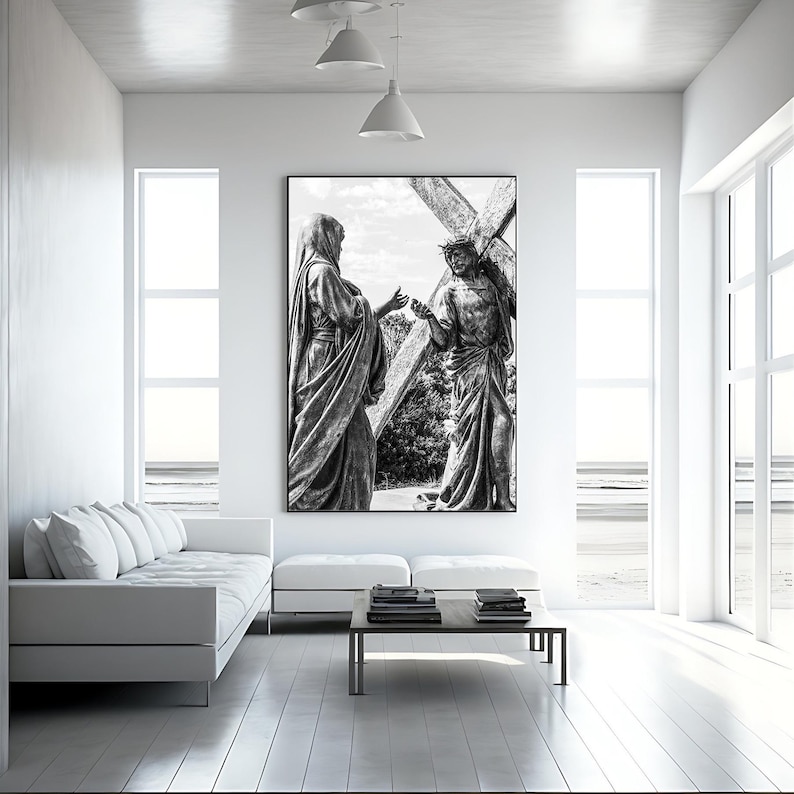 Jesus and Mary Bronze Statue Print: Station of the Cross, Oceanside CA image 2