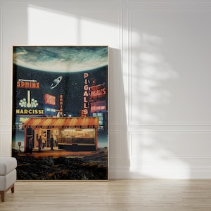 eine Postkarte aus dem Jahr 2347 - [Collage, Kunstdruck, Retro, Space, futuristisch, Midcentury Vibe, surreale Collage, Sci-fi Wanddekoration]