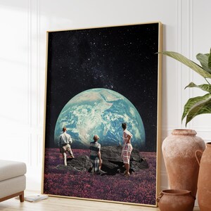 心配しないでください、子供たちは大丈夫ですプリント - [コラージュ、アート、レトロ、宇宙、未来的、ミッドセンチュリーの雰囲気のシュールなコラージュ、SF 壁装飾]