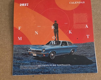 2027 Retrofuture Nostalgia Thematic Wall Calendar by Frank Moth - Surrealist Decor
