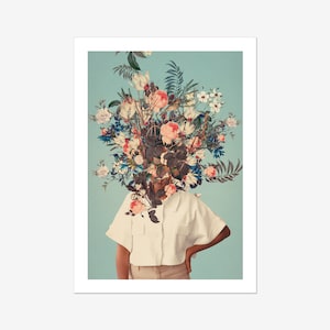 Thank God It's Spring  - [Flower head Art Print, Elegant Floral Portrait, RetroPop Botanical Wall Decor, Spring Flowers Art]