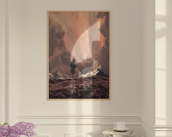 Epiphany Print - [Surreal Collage Art,Elegant Wall Decor, Pastel Art Print, Floral Art]