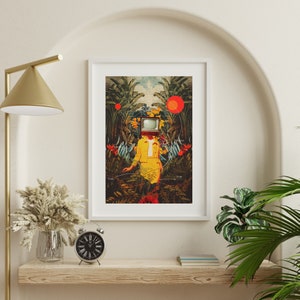 She Came from the Wilderness Botanical Collage Art,Elegant Woman Portrait, Retro Surreal Art Print, Jungle Art image 7