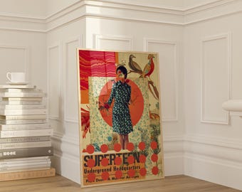 Superteen Art Print - [Surreal Collage Art,Elegant Wall Decor, Retro  Art Print, Composition Art]