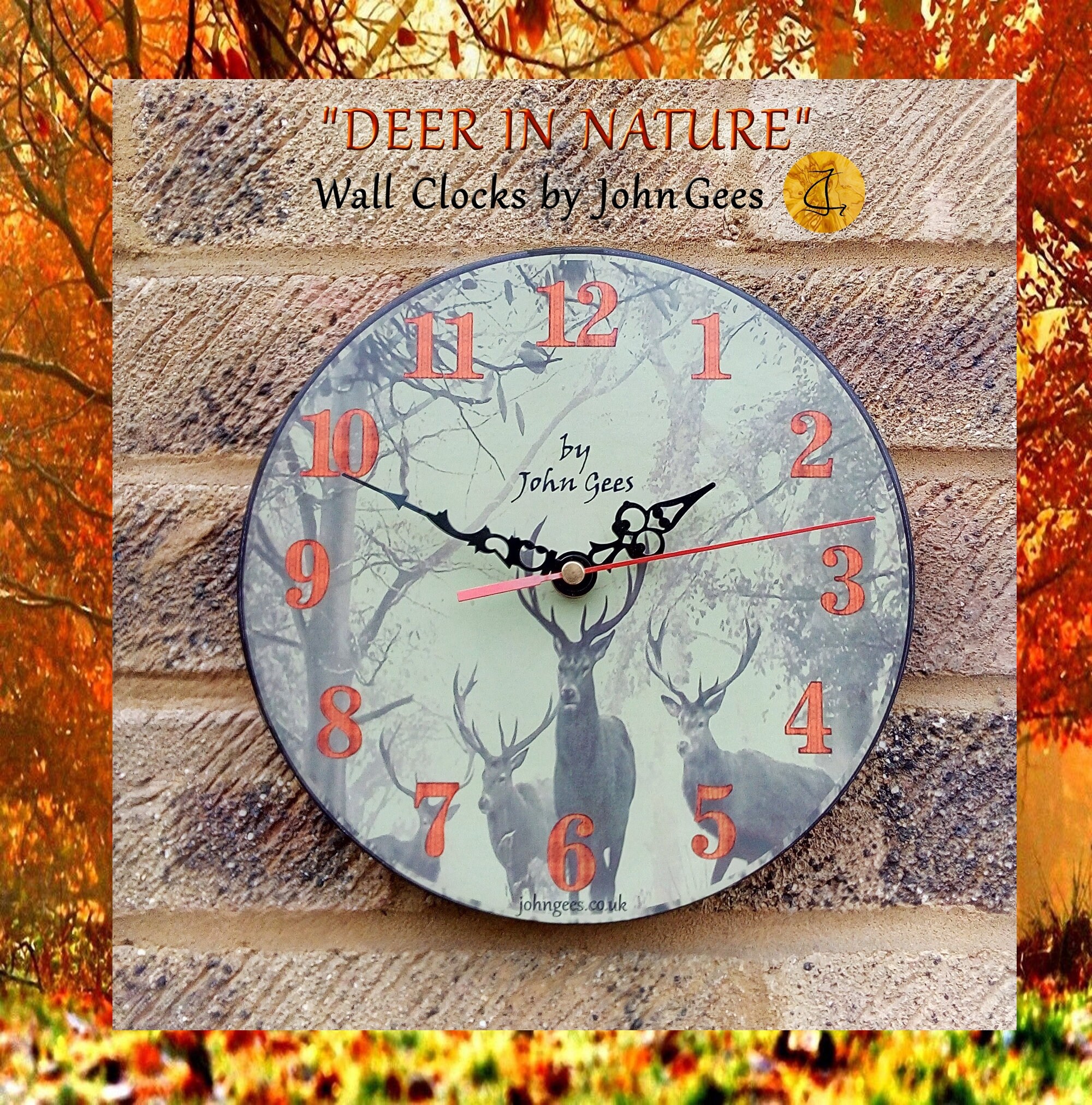 Vintage Wall Clock Deer in Nature Retro Style Clock Etsy