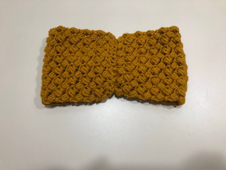 Mustard Earwarmers Handmade Crocheted Headband Twisted Earwarmers