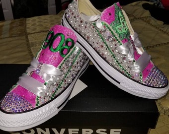 blinged out tennis shoes