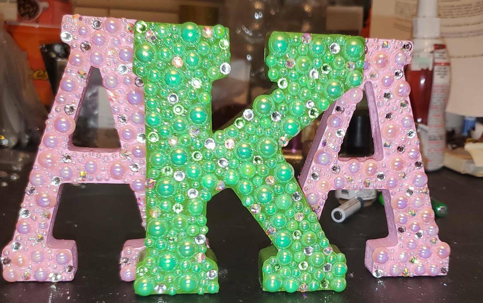 Custom Pink/green Wood Letters Etsy