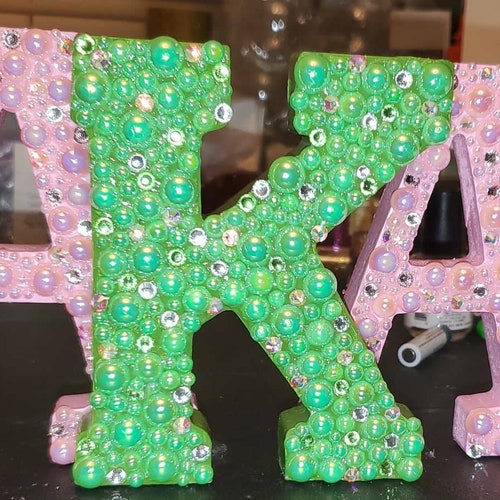 Custom Pink/green Wood Letters Etsy