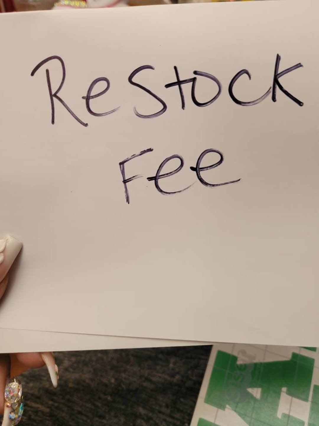 Restock Fee Etsy
