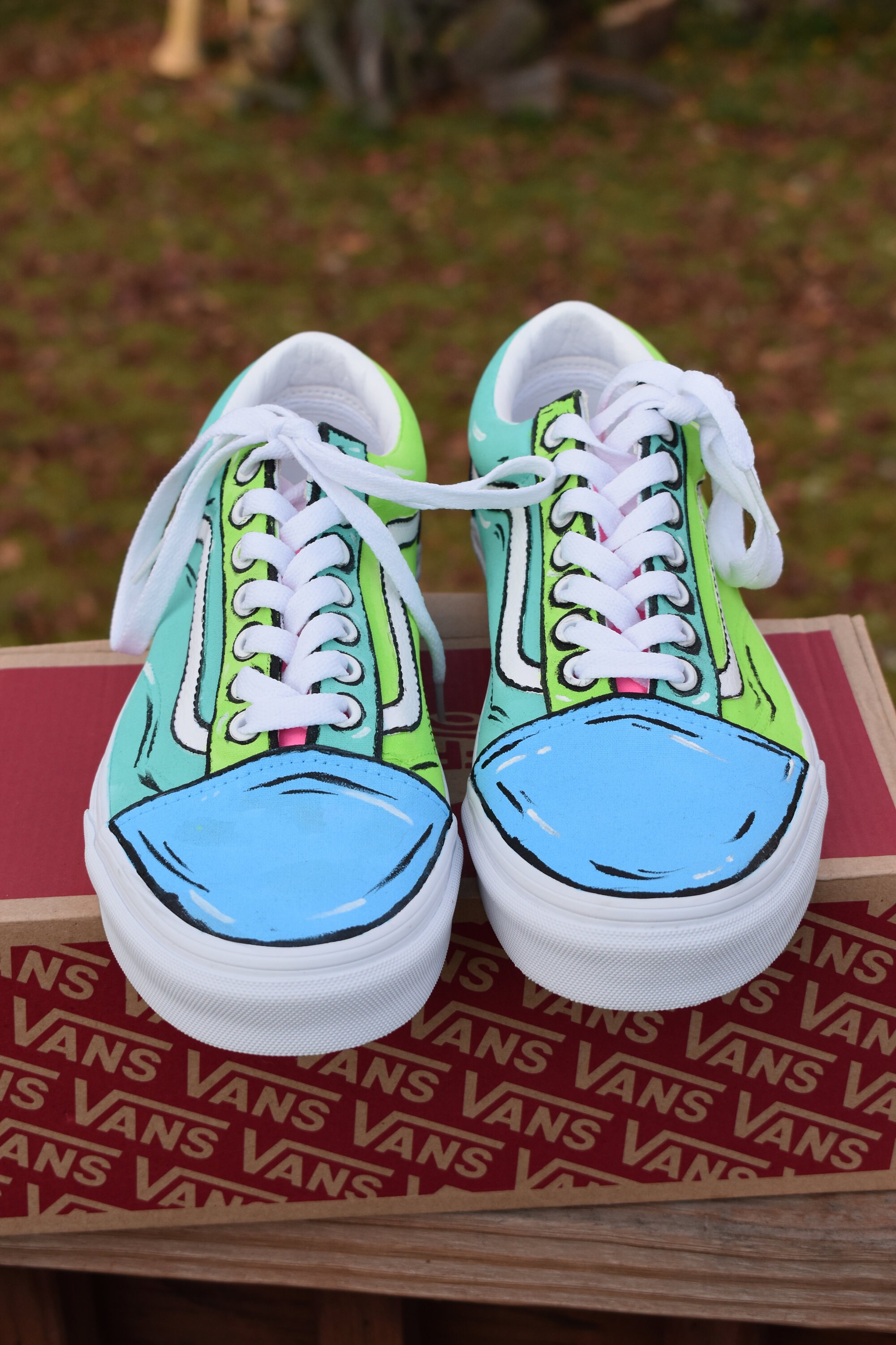 Hand Painted Cartoon style Vans Etsy UK