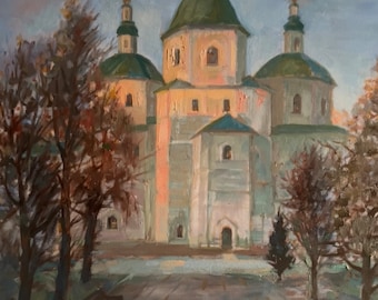 Cossack Church Oil Painting | Ukrainian Heritage Wall Art, Made in Ukraine
