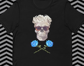 David Lynch Skull & Blue Roses