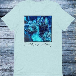 Winterlong Neil Young on Tauntaun - Ice Blue Unisex T-Shirt