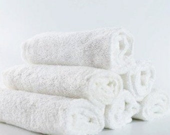 Organic Bamboo Washcloths, 6-pack. Ideal for sensitive skin. Hypoallergenic, Antibacterial & Super Absorbent 10X10”. White