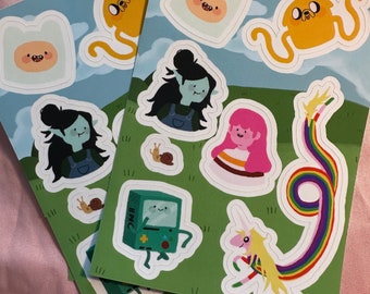 Feuille d'autocollants Adventure Time