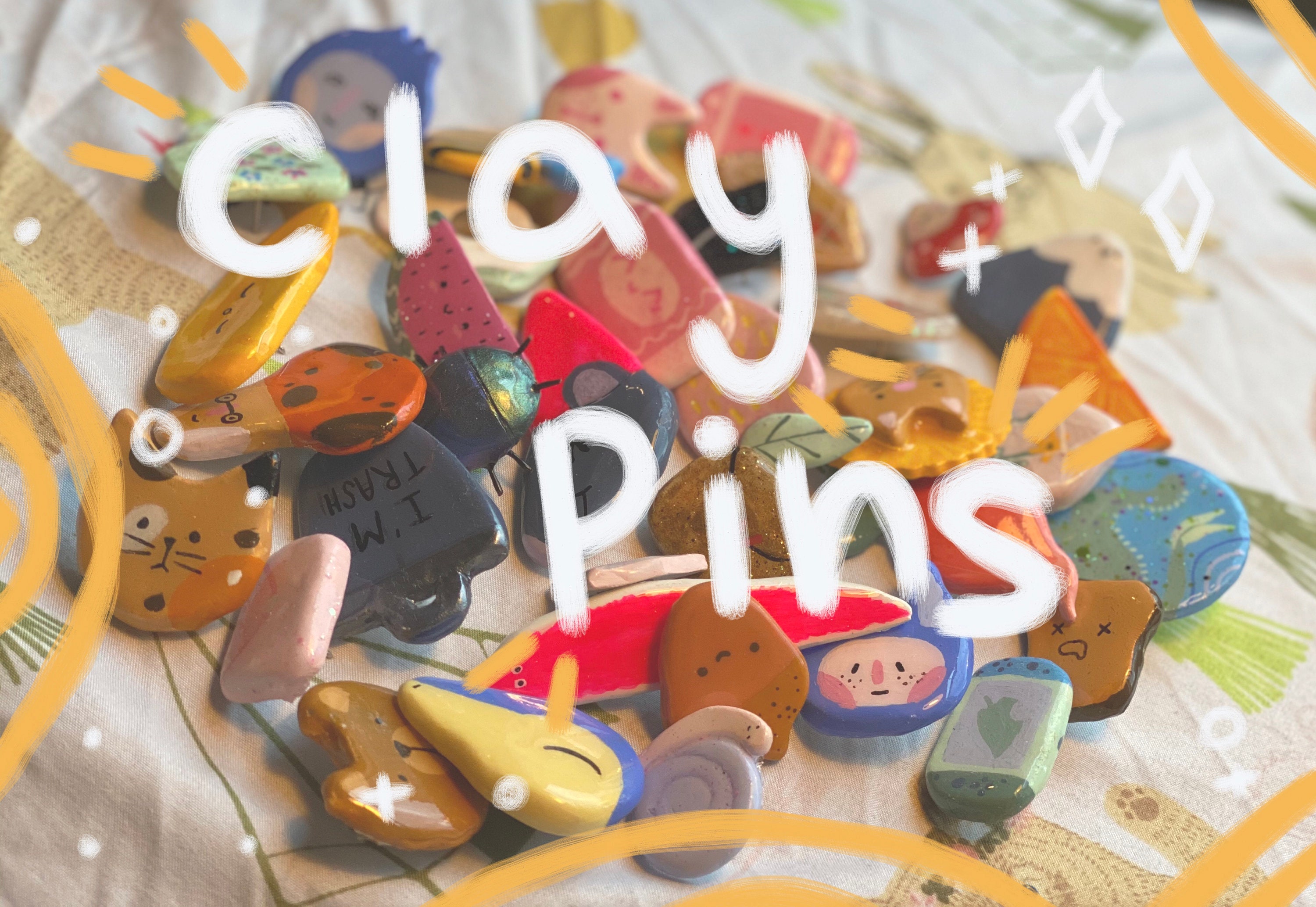 Handmade Clay Pins 2.0 Etsy