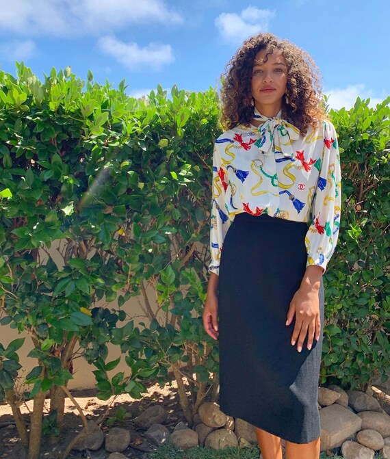 Vintage Yves Saint Laurent Rive Gauche Skirt Size… - image 3