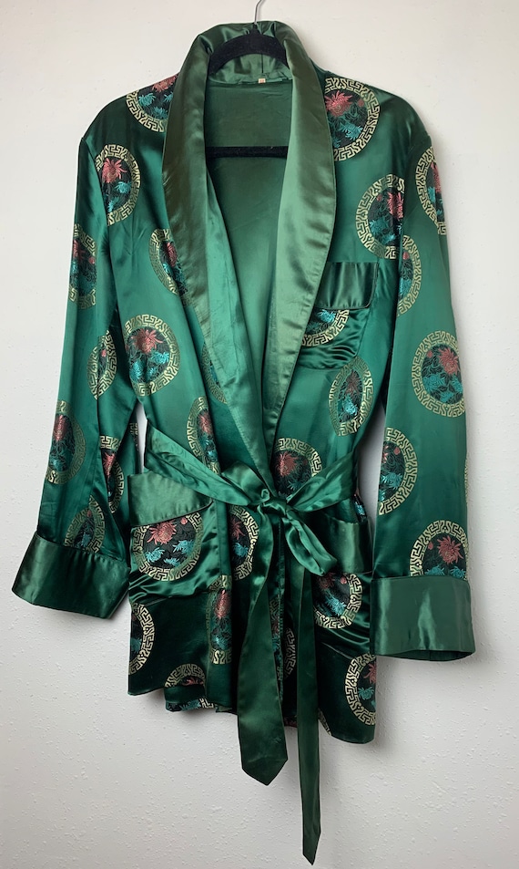 Vintage Brocade Satin Robe Coat size 44