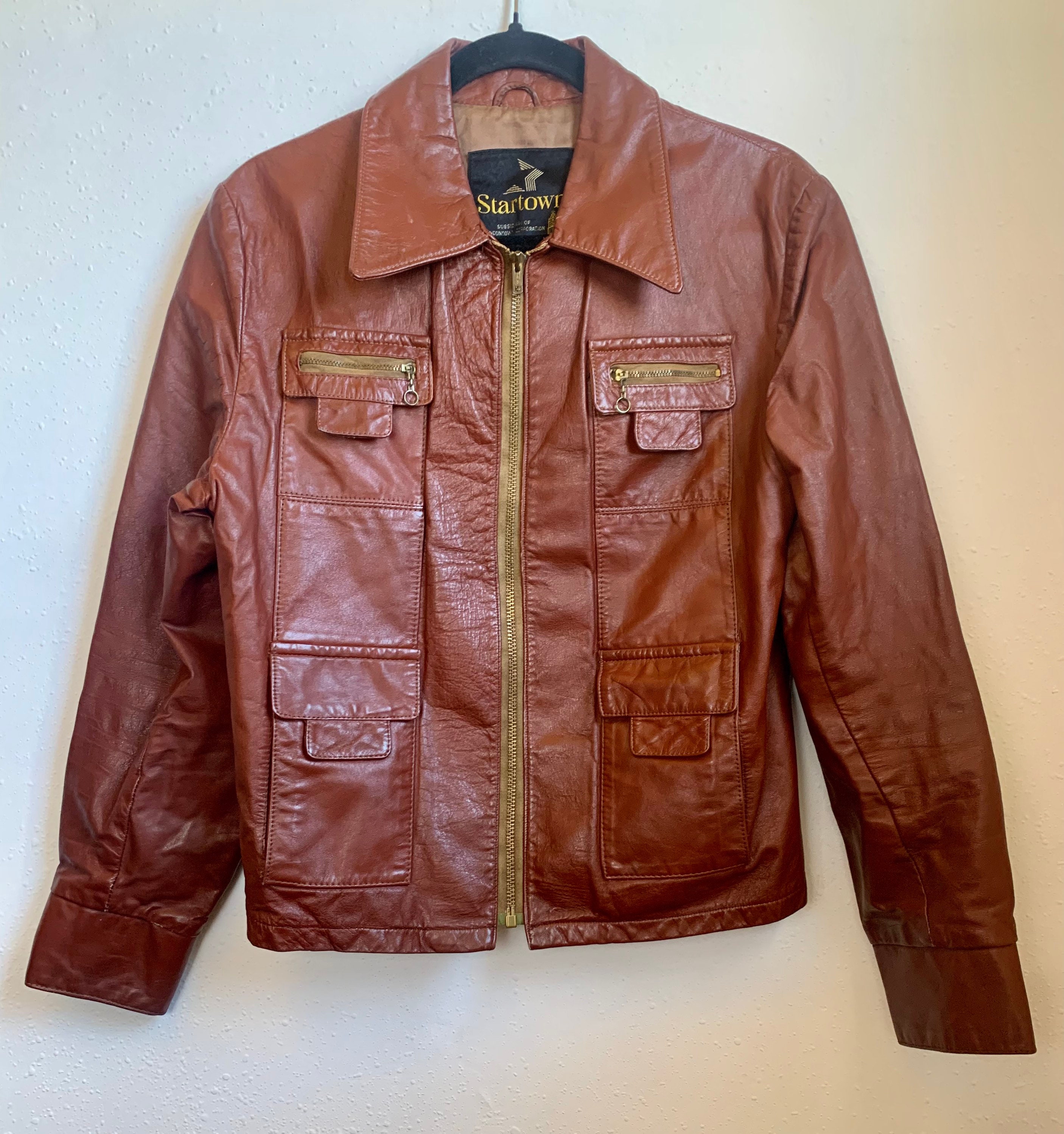 Vintage Leather Jacket by Startown Size 40 - Etsy Vintage Leather Jacket by Startown Size 40 - Etsy
