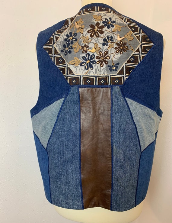 Vintage Handmade Denim Vest - image 4