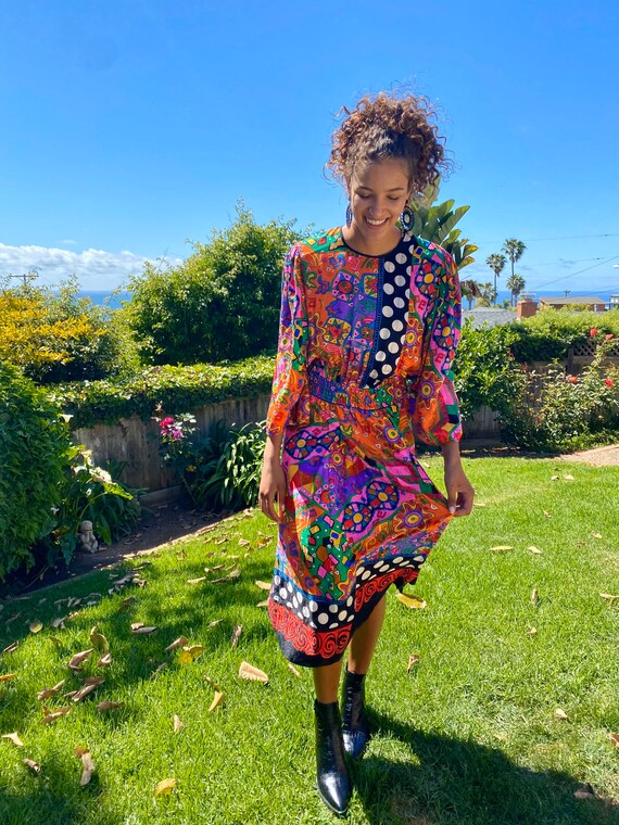 Vintage Diane Freis Originals Silk Dress