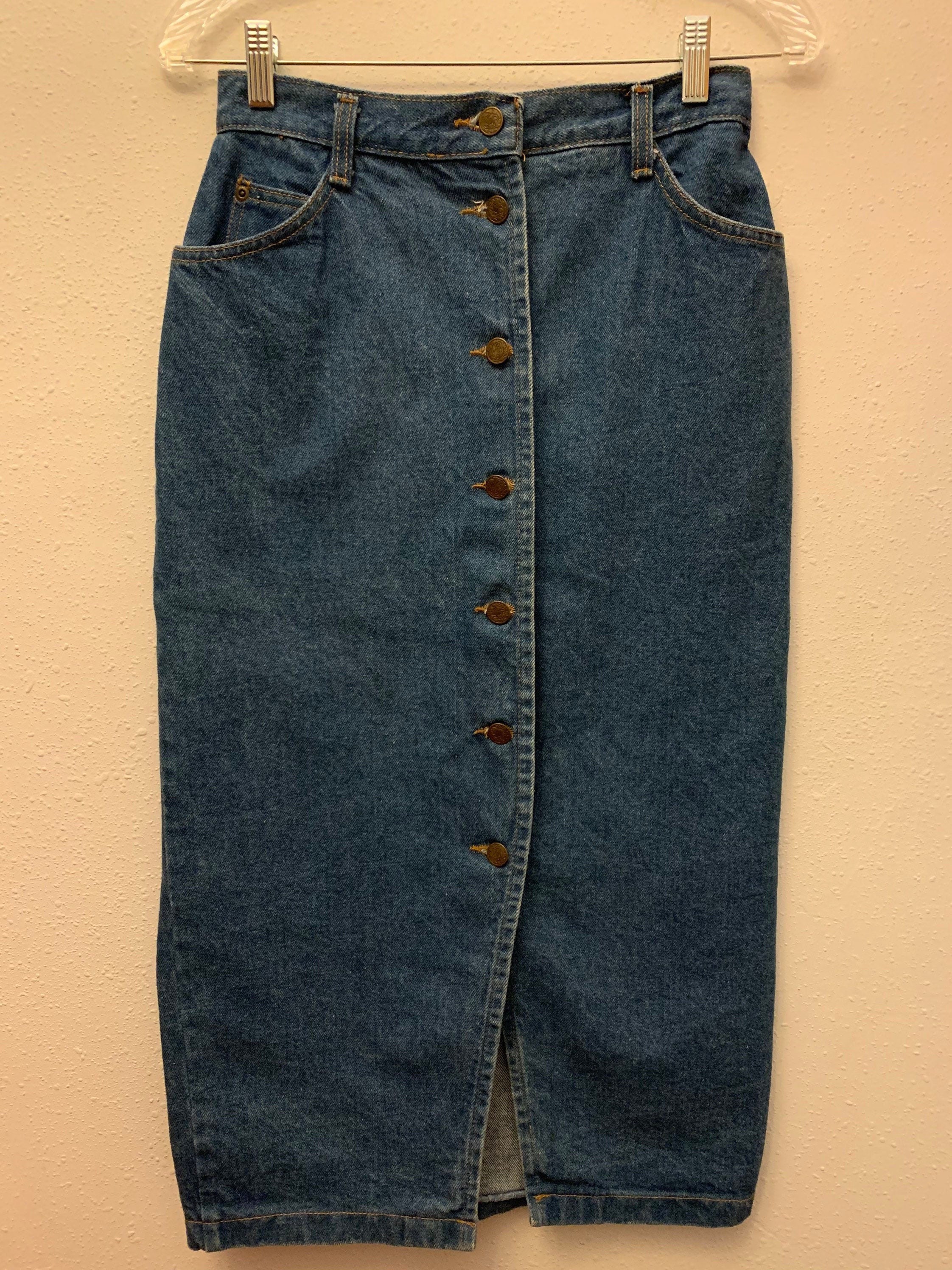 Buy Vintage Denim Skirt Size 26 Waist Online in India - Etsy