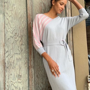 Vestido suéter de malha vintage Oscar de La Renta