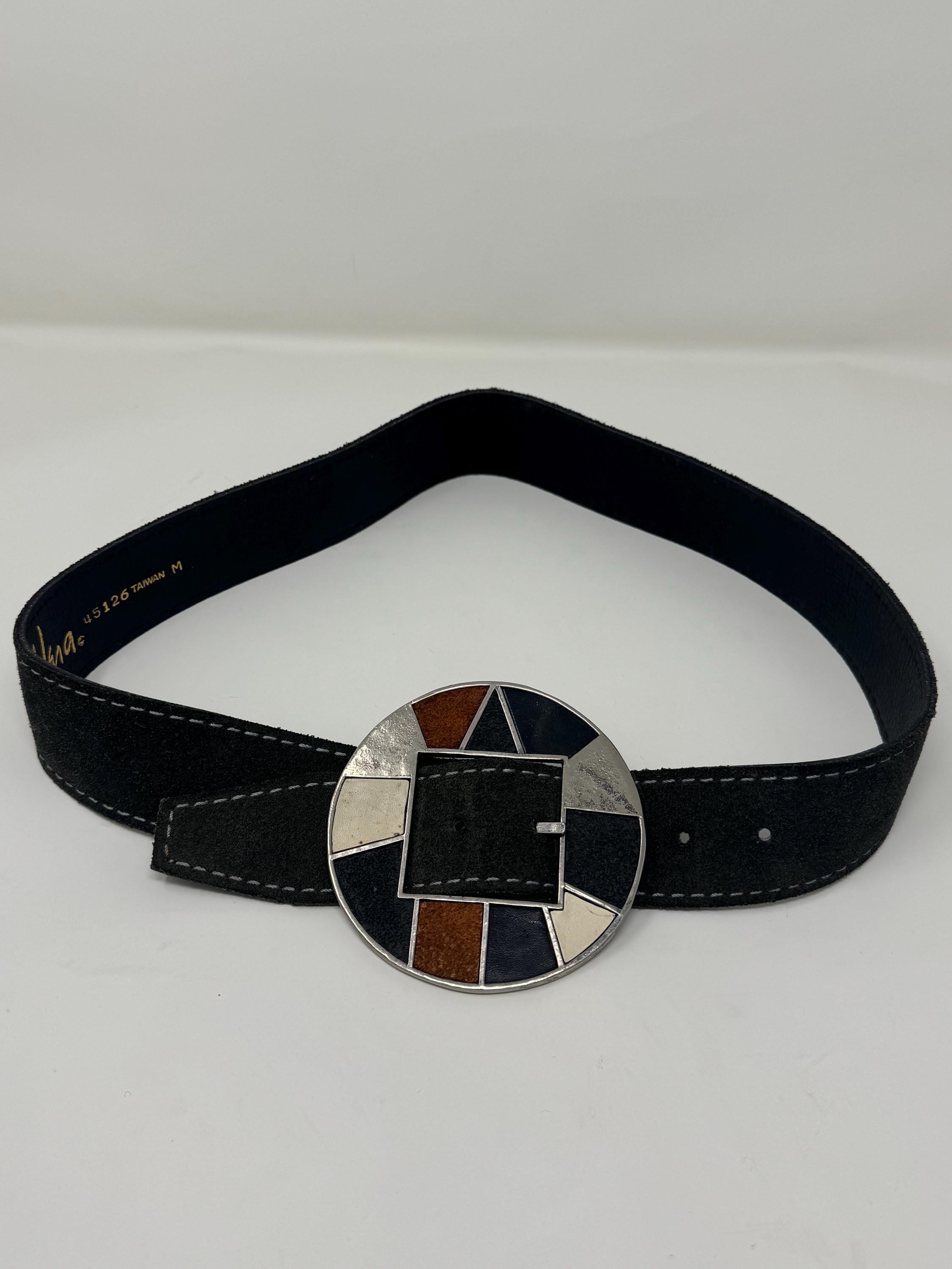 Vera Pelle Genuine Leather Belt White Starfish Oversized Buckle Size Large Vera Pelle Belts - Etsy main image 2
