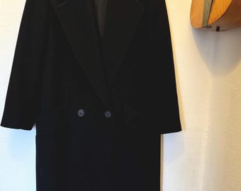Vintage Black Wool Coat by Pavilion Petite Made in USA
