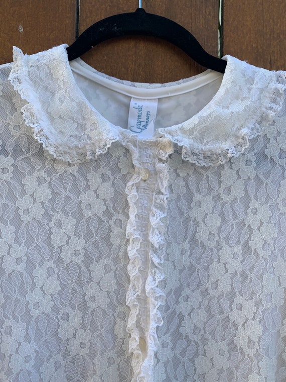 Vintage Gaymode Penneys White Lace Robe