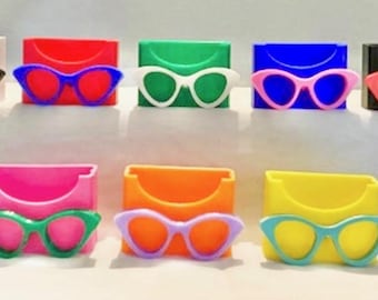 Verticale 3D-geprinte cat-eye-visitekaartjeshouder! Opticien, optometrist, opticien, COA! 12 kleuren om uit te kiezen!