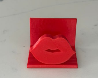 3D Printed Red Lips Business Card Holder! Very Unique and a great gift!