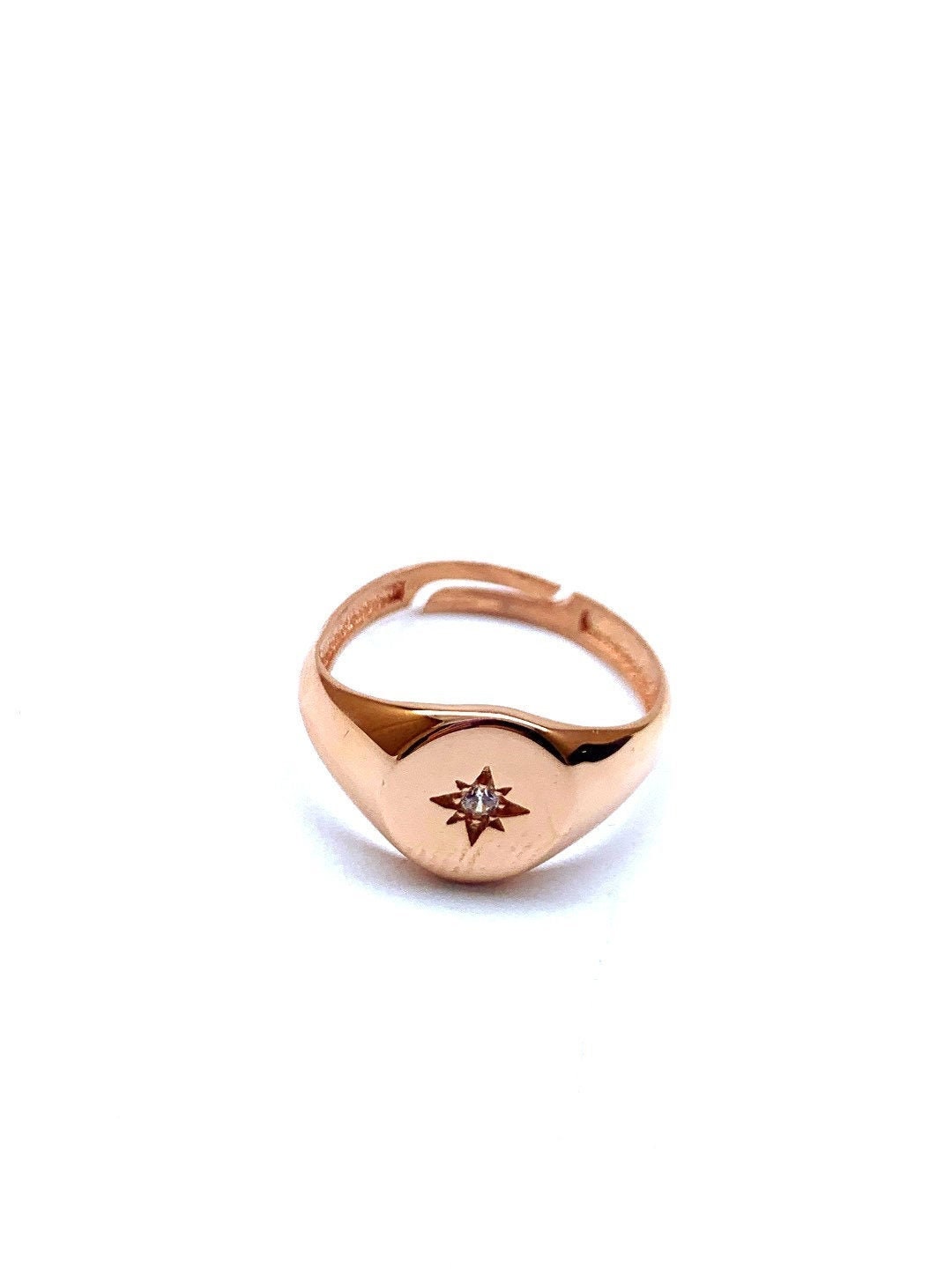 North Star Ring CZ Gemstone Little Finger Ring 925 Solid | Etsy