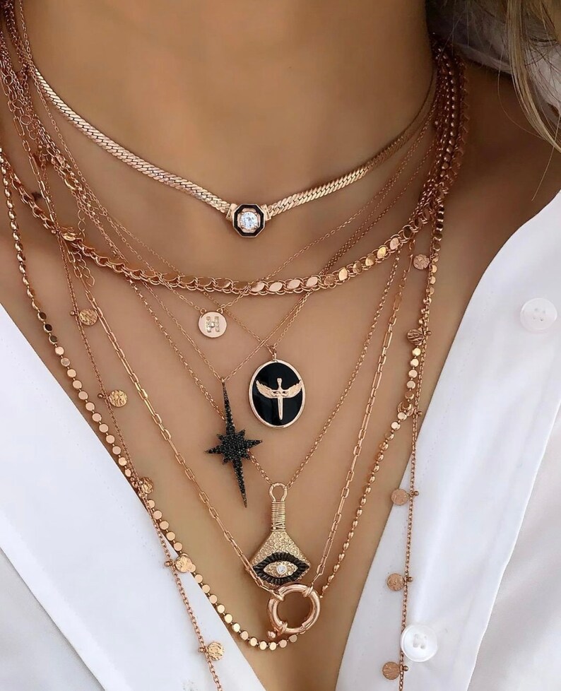 Baguette Gemstone Choker Singapore Chain Choker Necklace 925 Solid Sterling Silver 14K Gold Vermeil Layering Necklace Herringbone Chain