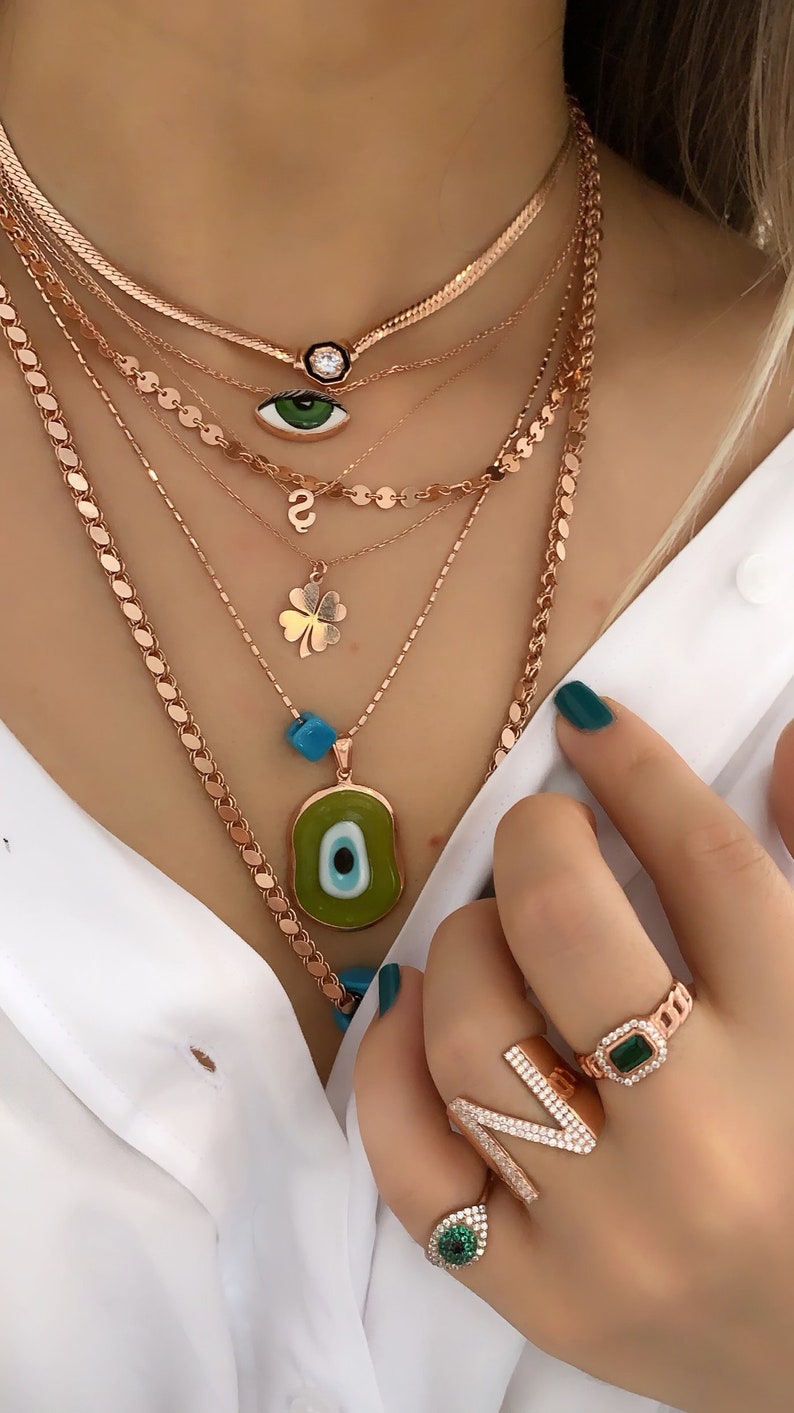 Baguette Gemstone Choker Singapore Chain Choker Necklace 925 Solid Sterling Silver 14K Gold Vermeil Layering Necklace Herringbone Chain