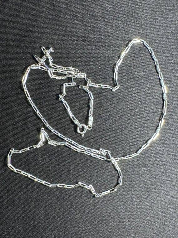 22in Italy 925 Sterling Silver Paperclip Chain Necklace