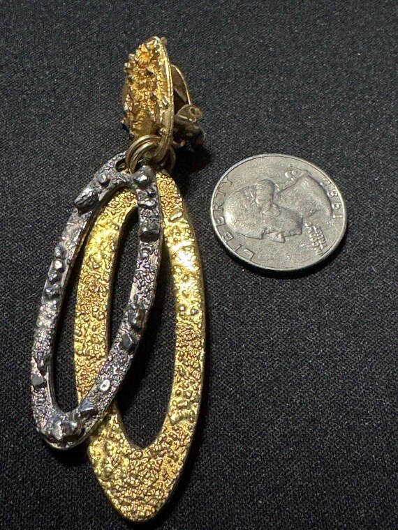 Bob House Signed Double Loop Drop W/ Elongated Ov… - image 4