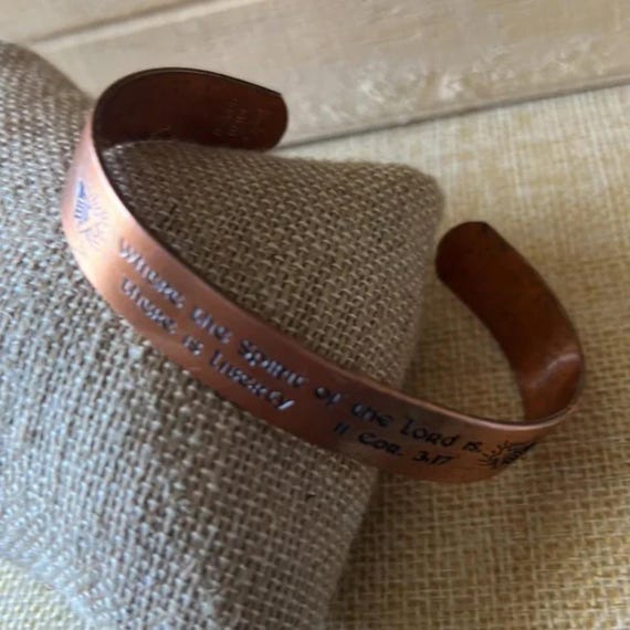 klitzner USA Solid Copper Cuff Bracelet 2 Cor. 3:… - image 4