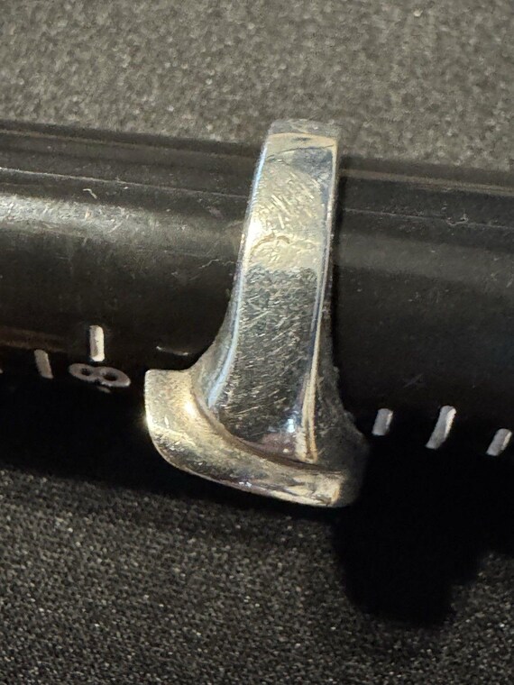 Sterling Silver Solid Wavy Concaved Modernist Ban… - image 3