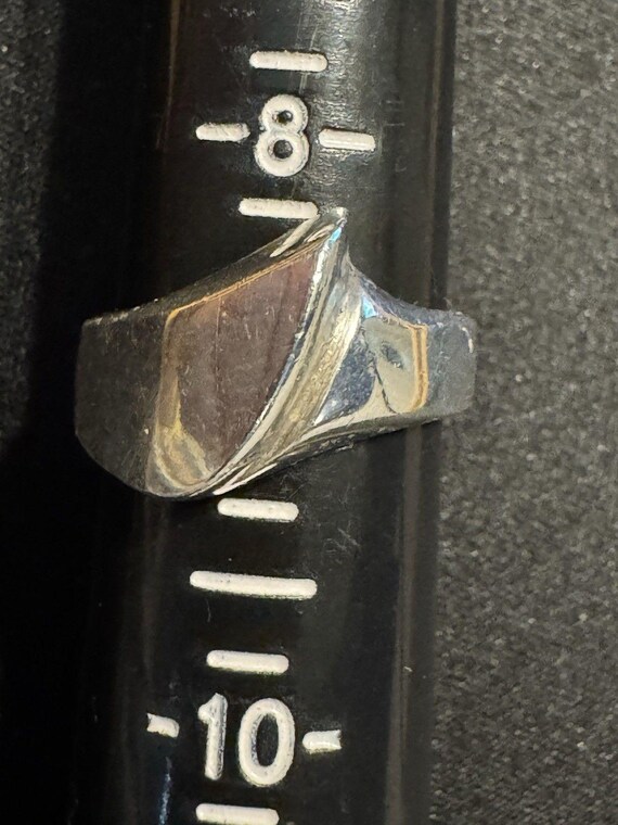 Sterling Silver Solid Wavy Concaved Modernist Ban… - image 1