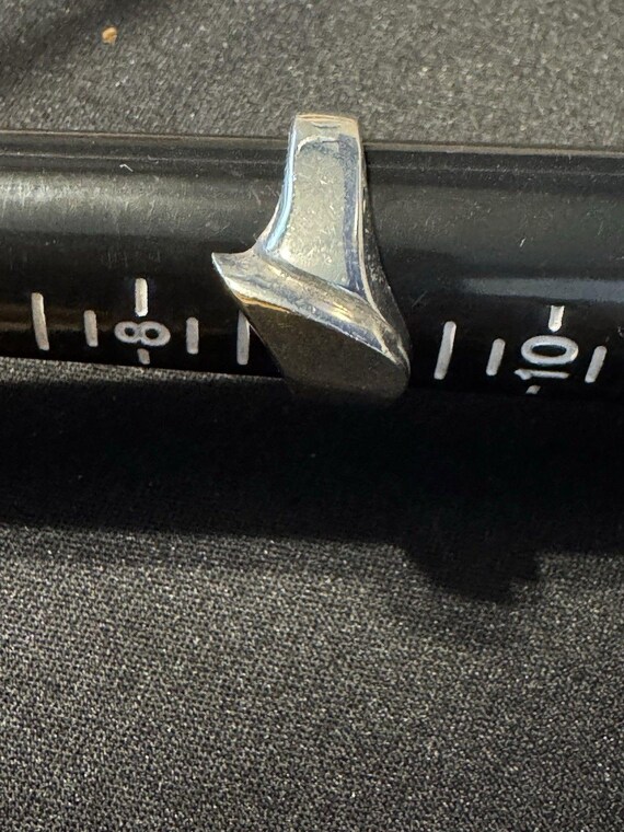 Sterling Silver Solid Wavy Concaved Modernist Ban… - image 5