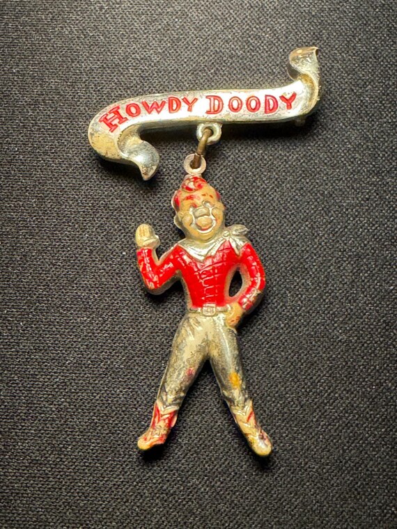 Antique Howdy Doody Enamel Brooch