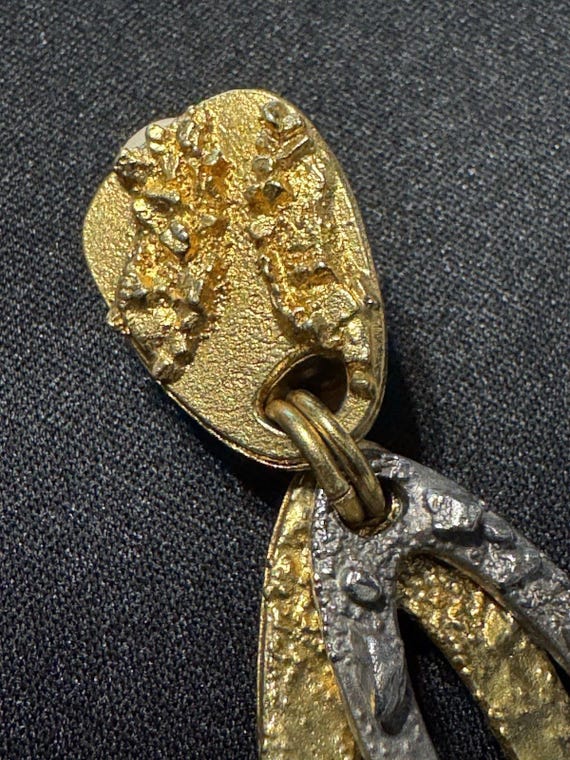 Bob House Signed Double Loop Drop W/ Elongated Ov… - image 5