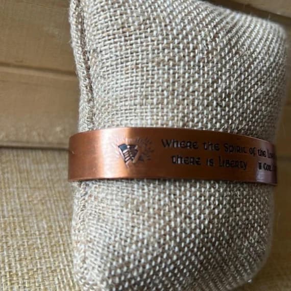 klitzner USA Solid Copper Cuff Bracelet 2 Cor. 3:… - image 3
