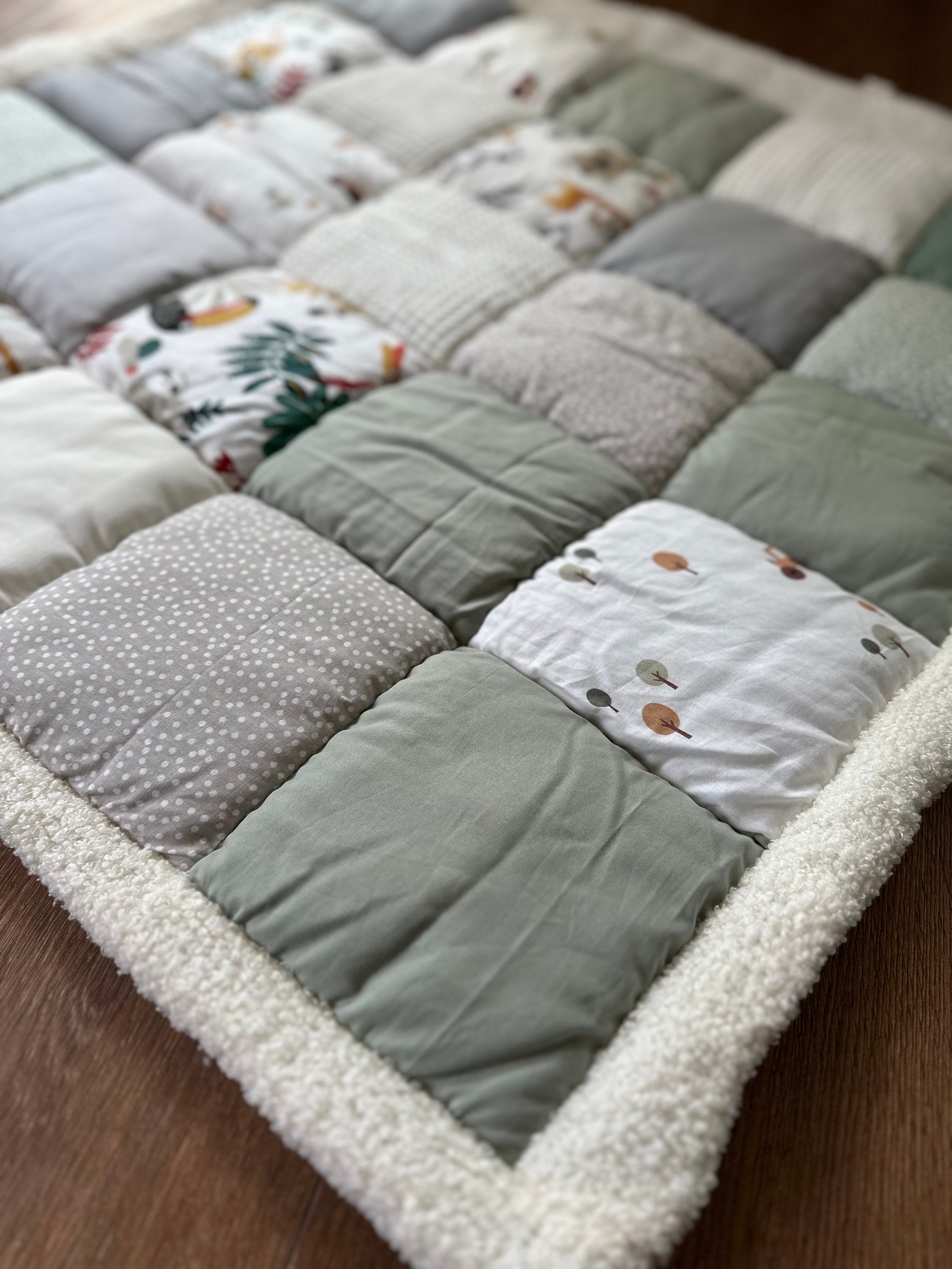 Ohne Nähen Patchworkdecke Aus Stoffresten Strandtuche