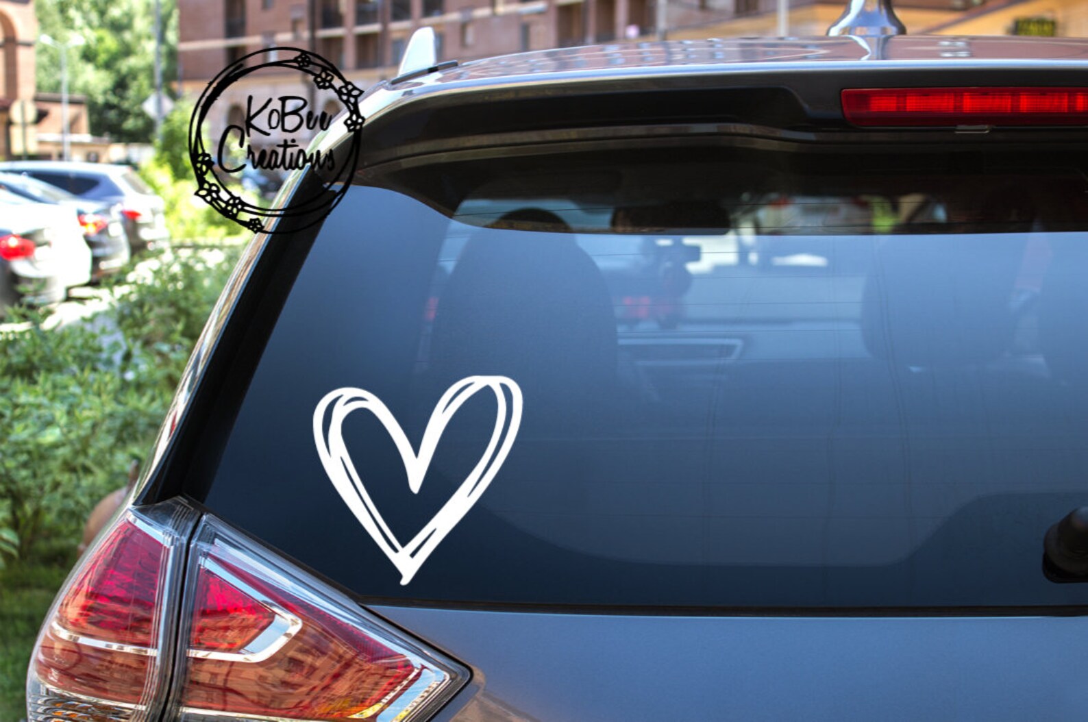 Heart Decal Car Decal Laptop Decal Heart Window Decal Etsy
